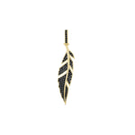 Load image into Gallery viewer, 14ct Siyah Stone Set Yaprak Design Pendant (Chain Not Included)