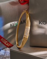 14ct Stone Set Design Koseli Cuff Gold Bracelet