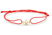 14ct Stone Set Lotus Gold Cord Bracelet