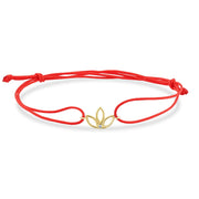 14ct Stone Set Lotus Gold Cord Bracelet