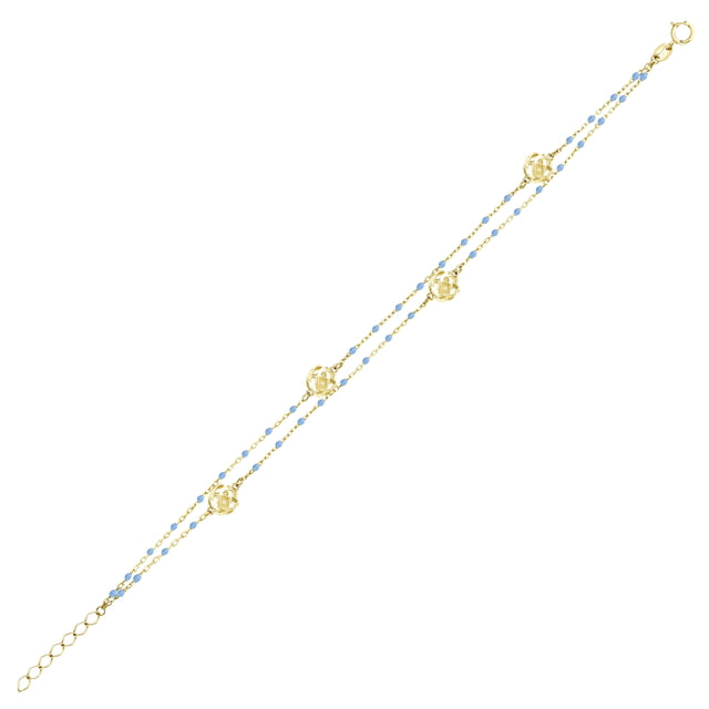 14ct Cift Zincirli Barbarossa Design Gold Bracelet