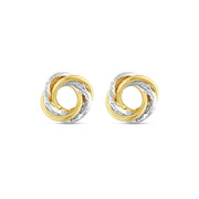 14ct Two-Tone Halkalar Design Gold Earrings