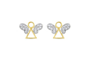 14ct Stone Set Design Angel Gold Earrings