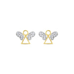Load image into Gallery viewer, 14ct Stone Set Design Angel Gold Earrings