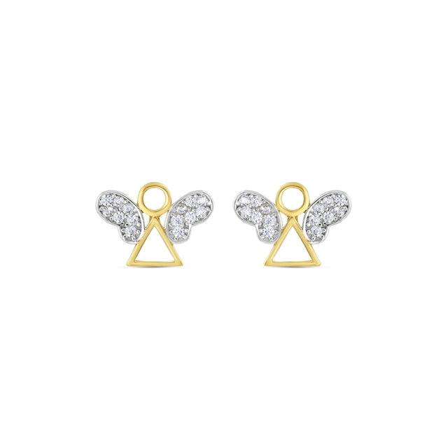 14ct Stone Set Design Angel Gold Earrings