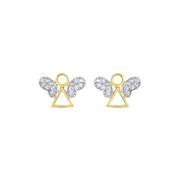 14ct Stone Set Design Angel Gold Earrings