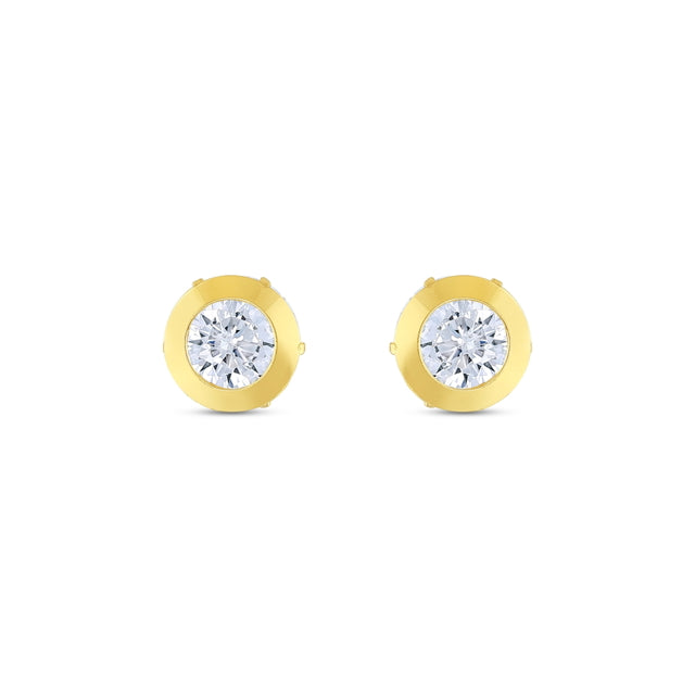 14ct Solitaire Yellow Gold Earrings