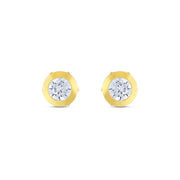 14ct Solitaire Yellow Gold Earrings