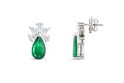 7.88 Karat Emerald Diamond Earrings
