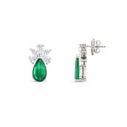 7.88 Karat Emerald Diamond Earrings