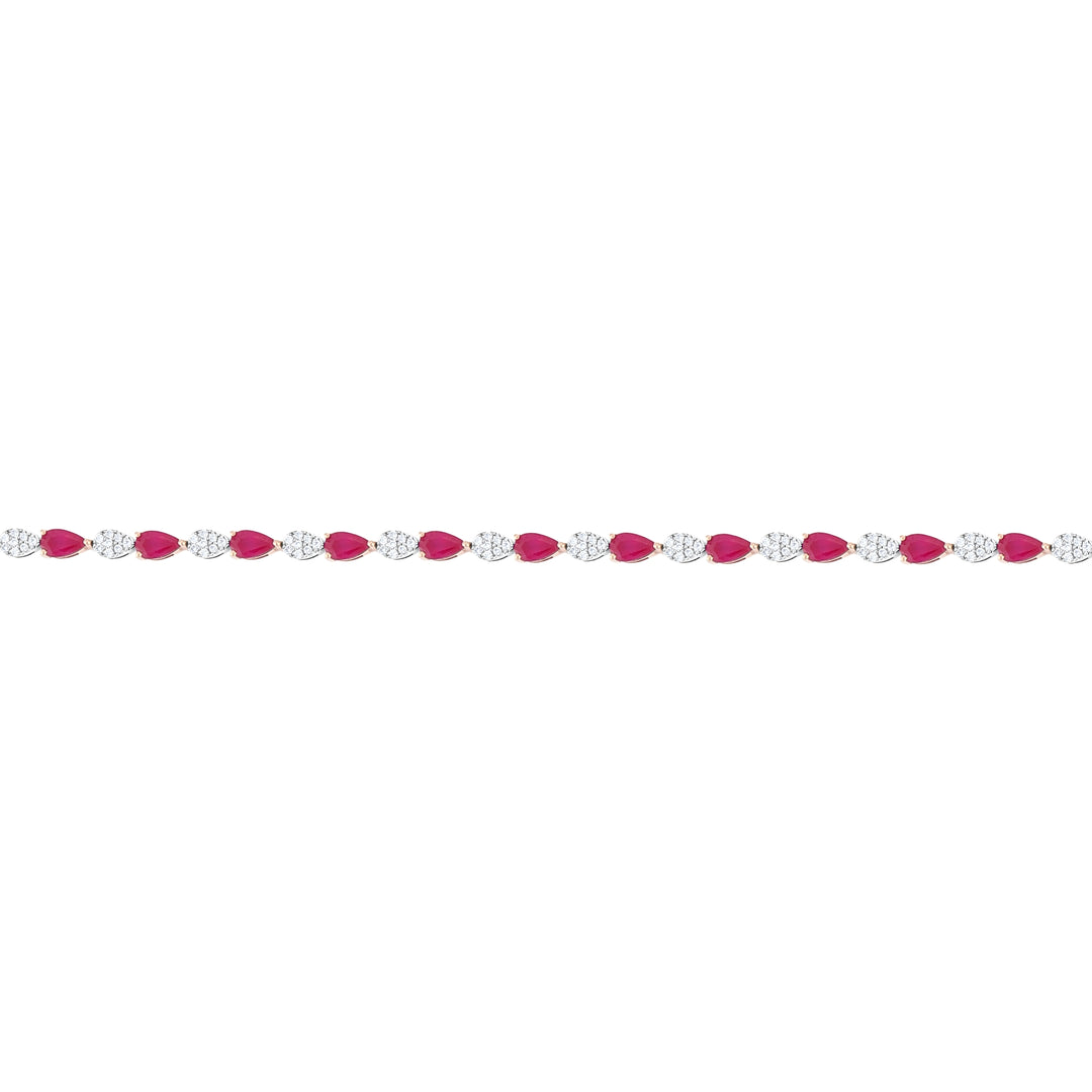 4.47 Karat Ruby Diamond Bracelet