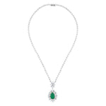 Load image into Gallery viewer, 16.02 Karat Emerald Diamond Halo Necklace