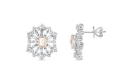 2.45 Karat Renkli Stone Set Diamond Design Earrings