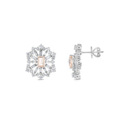 2.45 Karat Renkli Stone Set Diamond Design Earrings