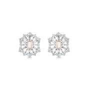 2.45 Karat Renkli Stone Set Diamond Design Earrings