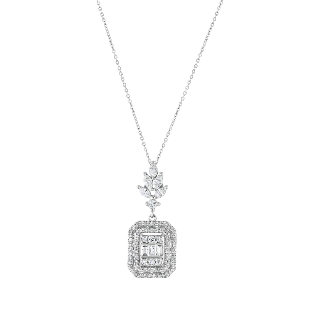 0.56 Karat Baguette Diamond Necklace