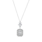 0.56 Karat Baguette Diamond Necklace