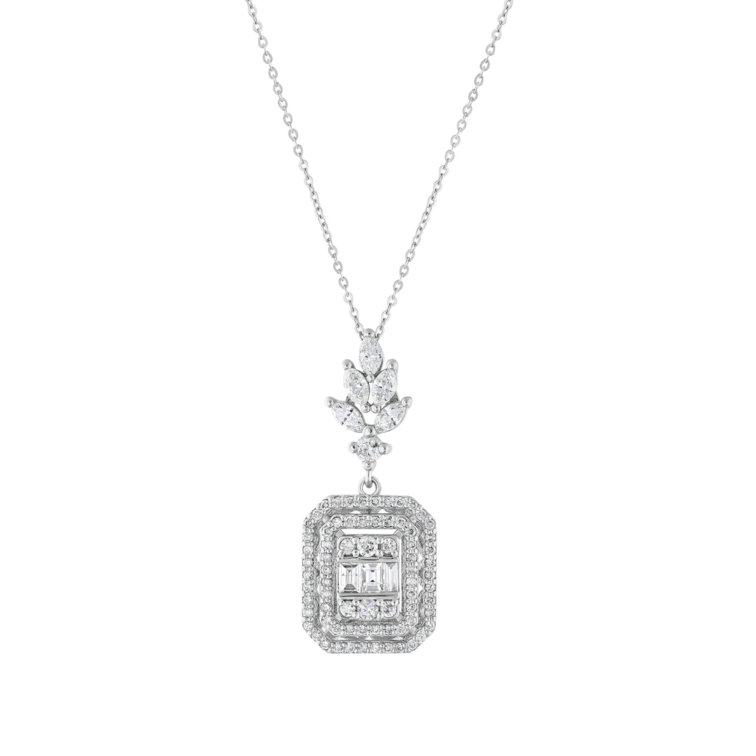 0.56 Karat Baguette Diamond Necklace