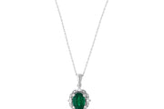 0.91 Karat Emerald Diamond Necklace