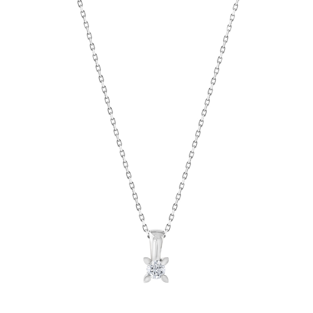 0.10 Karat EF SI Solitaire Diamond Necklace