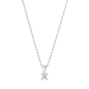 0.10 Karat EF SI Solitaire Diamond Necklace