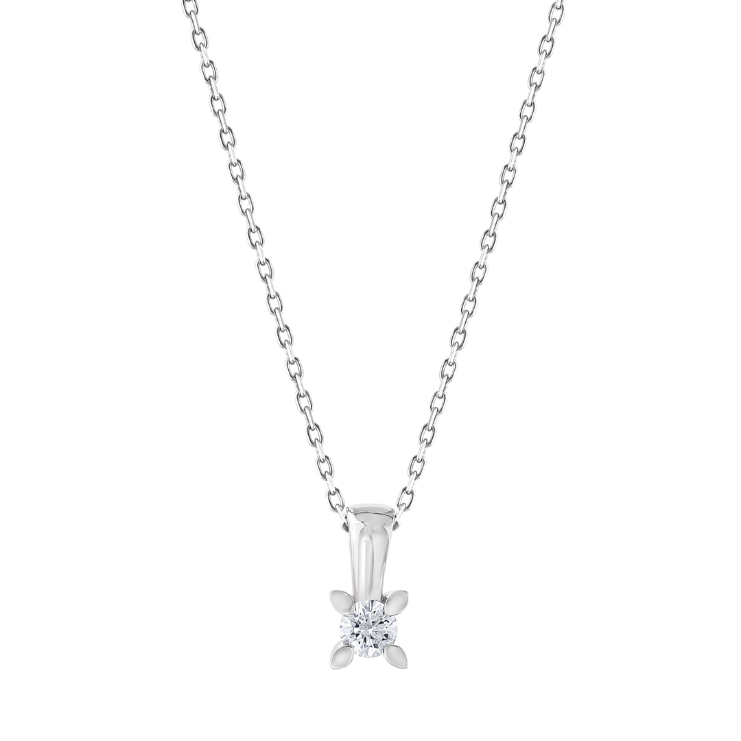 0.10 Karat EF SI Solitaire Diamond Necklace