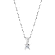 0.10 Karat EF SI Solitaire Diamond Necklace