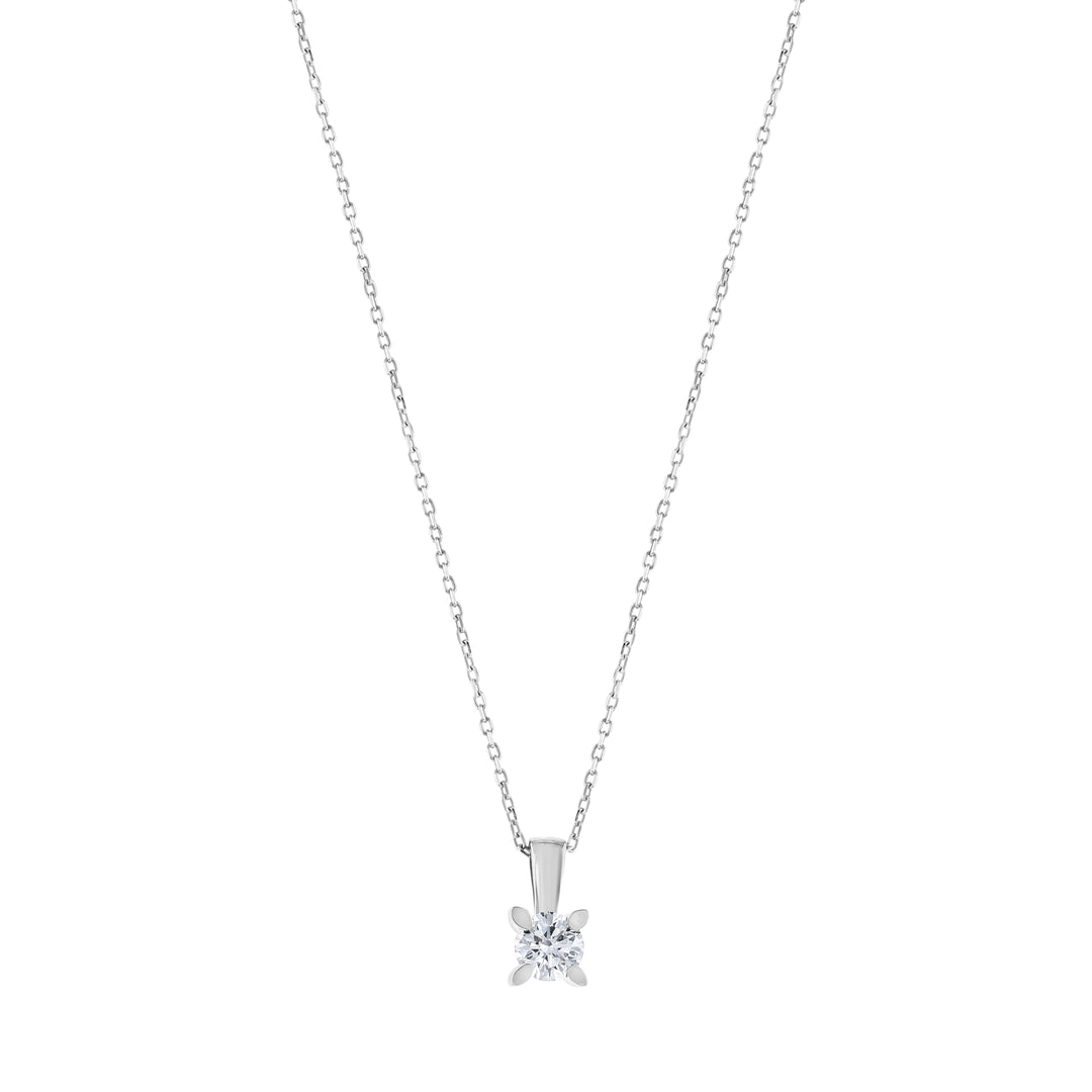 0.50 Karat EF SI Solitaire Diamond Necklace