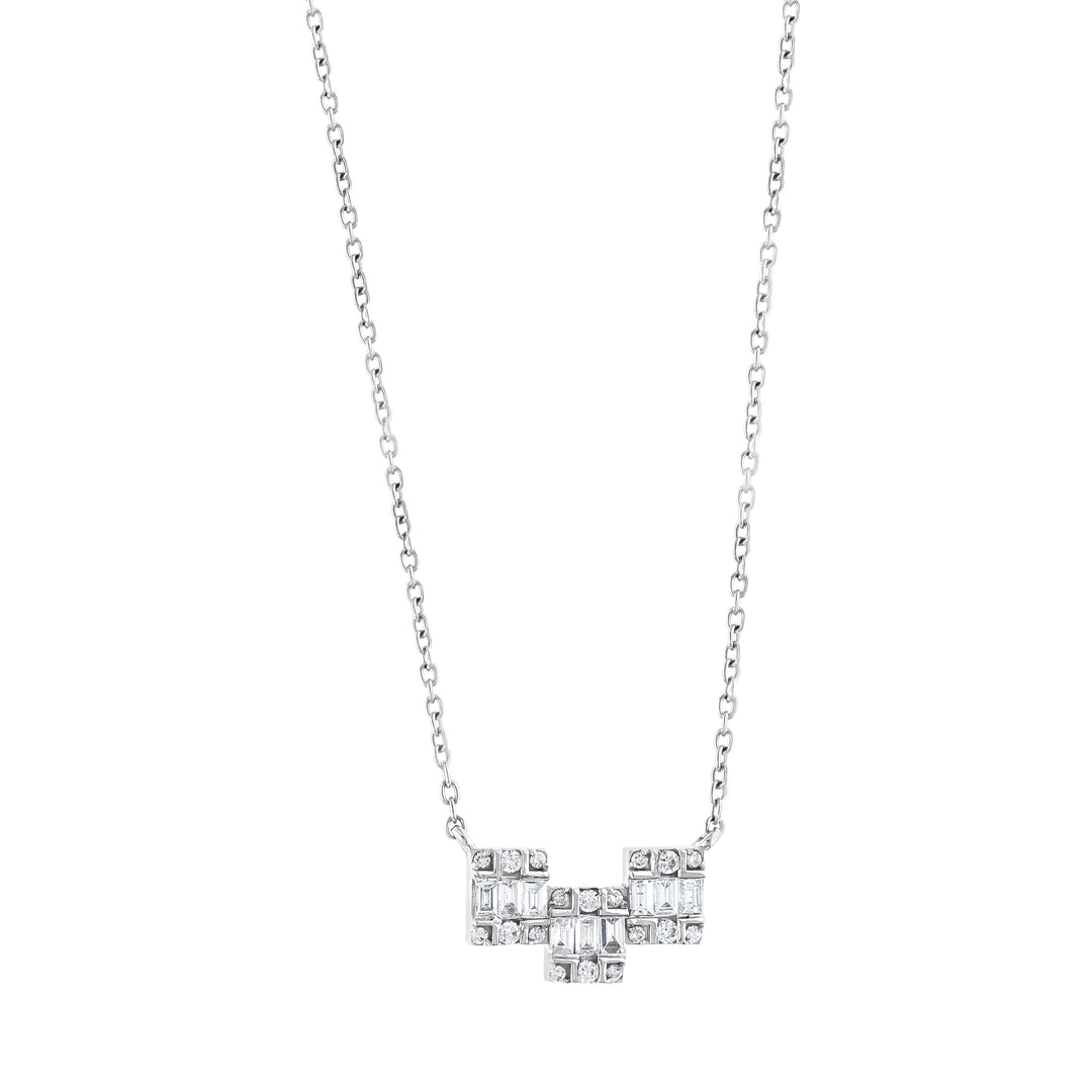 0.35 Karat Baguette Design Diamond Necklace