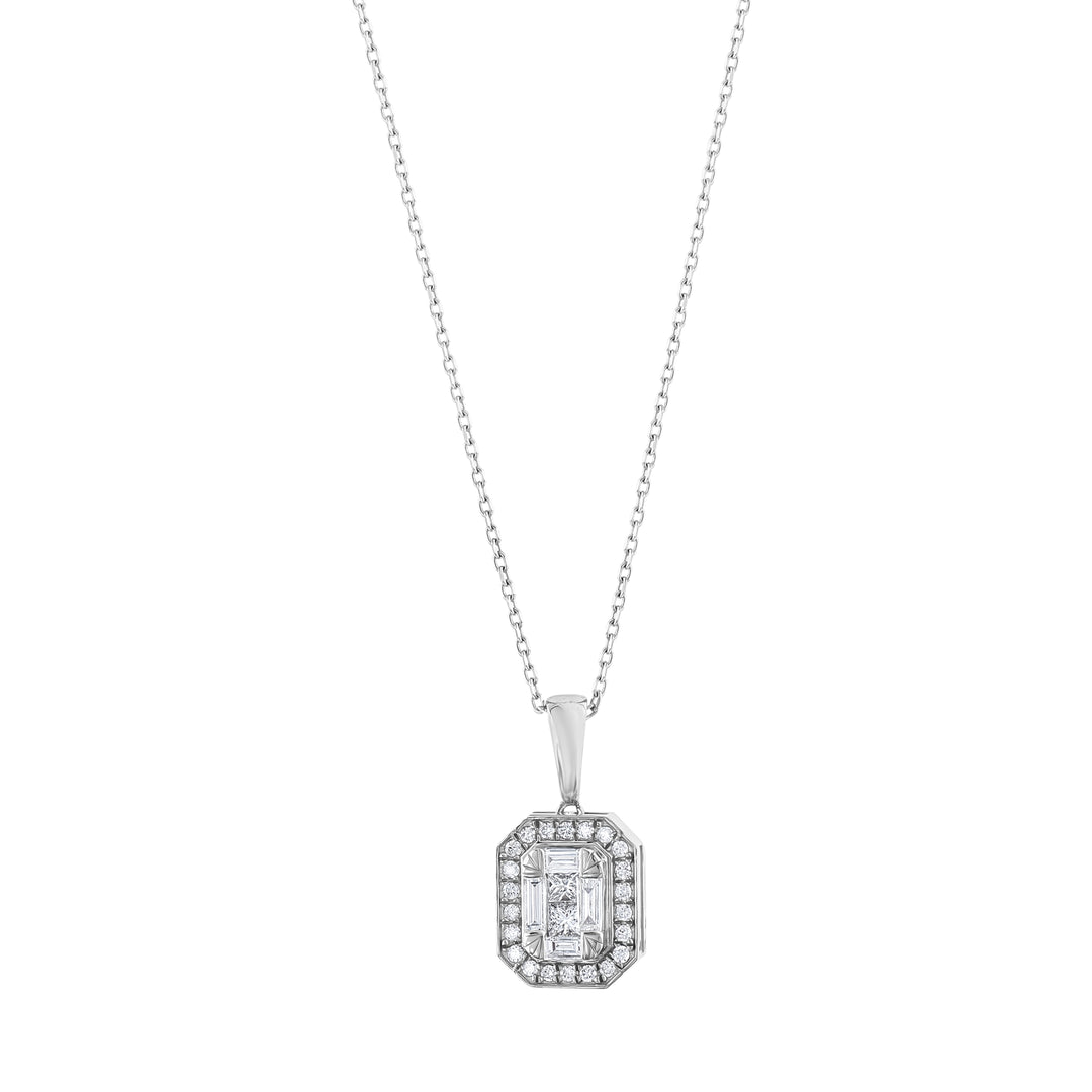 0.26 Karat Baguette Diamond Necklace