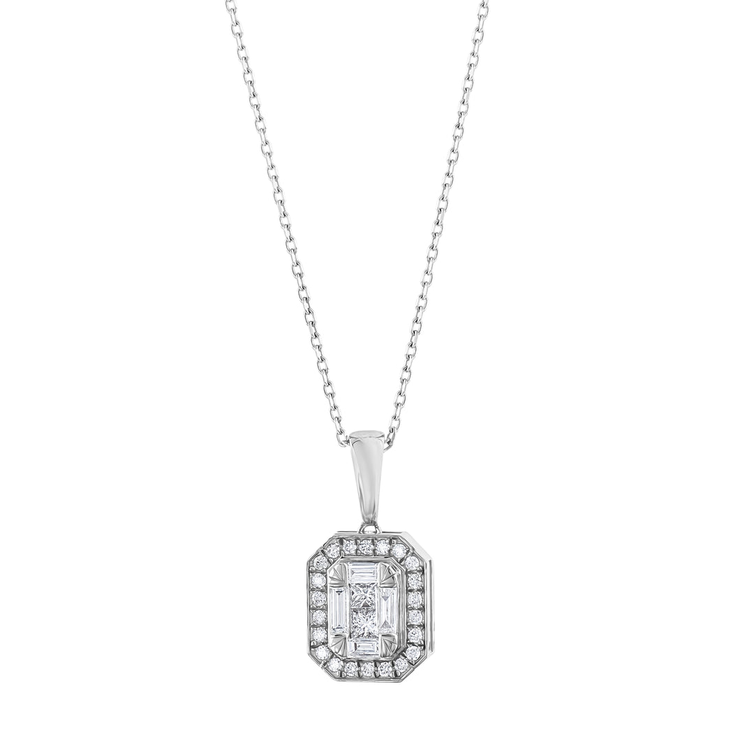 0.26 Karat Baguette Diamond Necklace