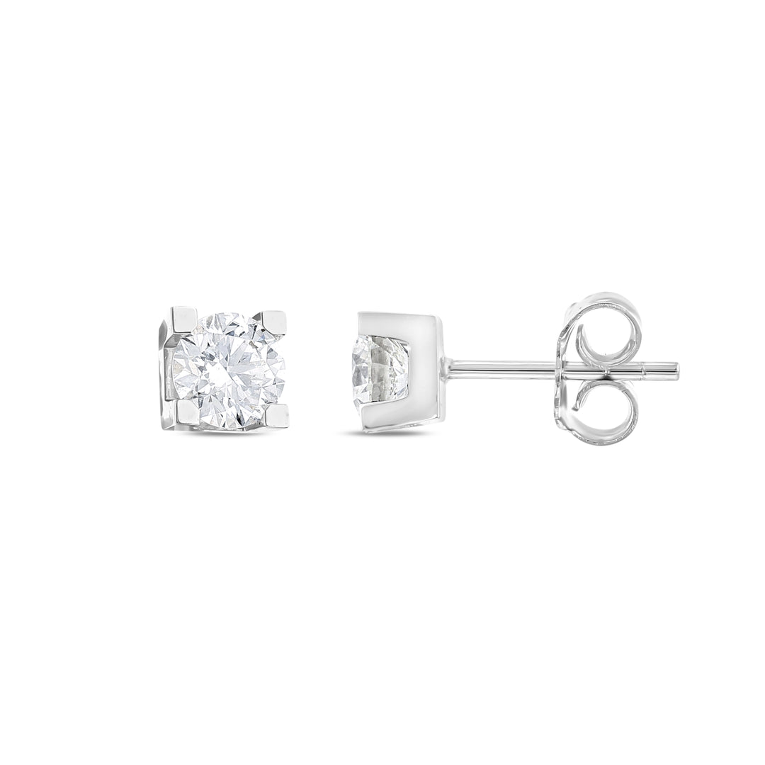 1.13 Karat EF SI Solitaire Diamond Earrings