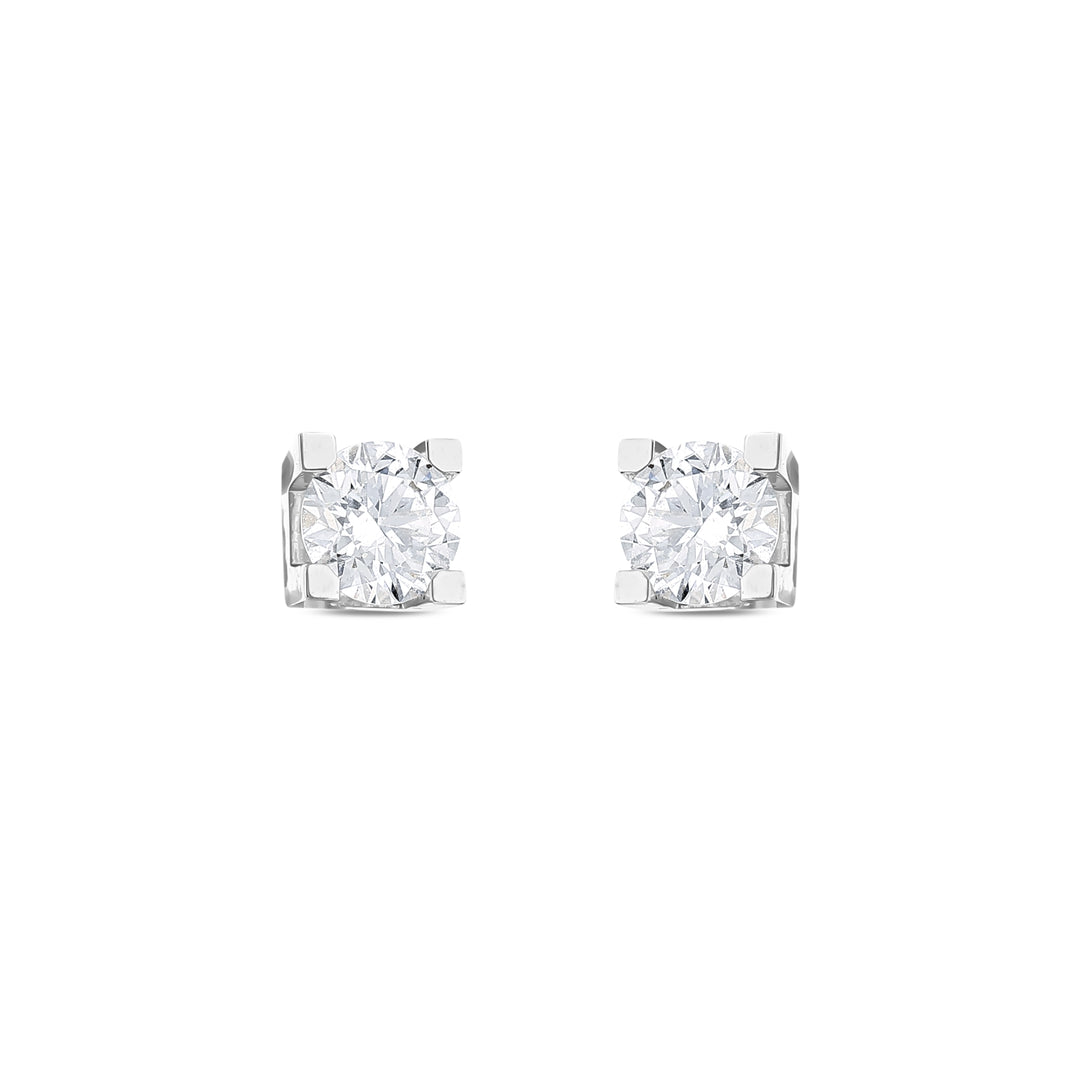 1.13 Karat EF SI Solitaire Diamond Earrings