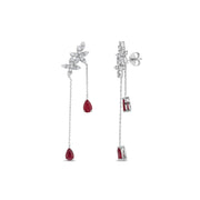 2.46 Karat Ruby Diamond Earrings