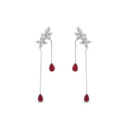 2.46 Karat Ruby Diamond Earrings