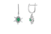 1.17 Karat Emerald Diamond Earrings