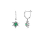 Load image into Gallery viewer, 1.17 Karat Emerald Diamond Earrings