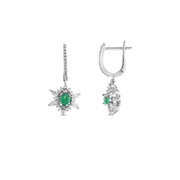1.17 Karat Emerald Diamond Earrings