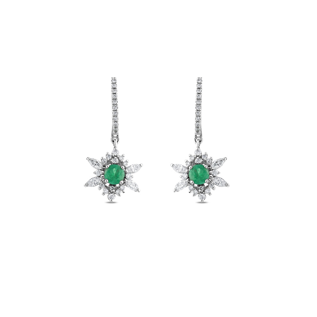 1.17 Karat Emerald Diamond Earrings