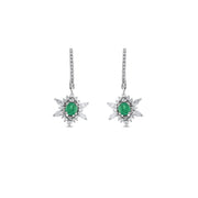 1.17 Karat Emerald Diamond Earrings