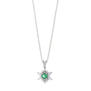 0.59 Karat Emerald Diamond Necklace