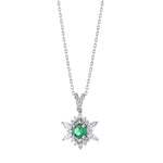 Load image into Gallery viewer, 0.59 Karat Emerald Diamond Necklace