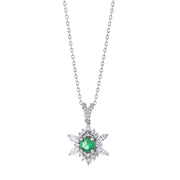 0.59 Karat Emerald Diamond Necklace