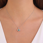 Load image into Gallery viewer, 0.59 Karat Emerald Diamond Necklace