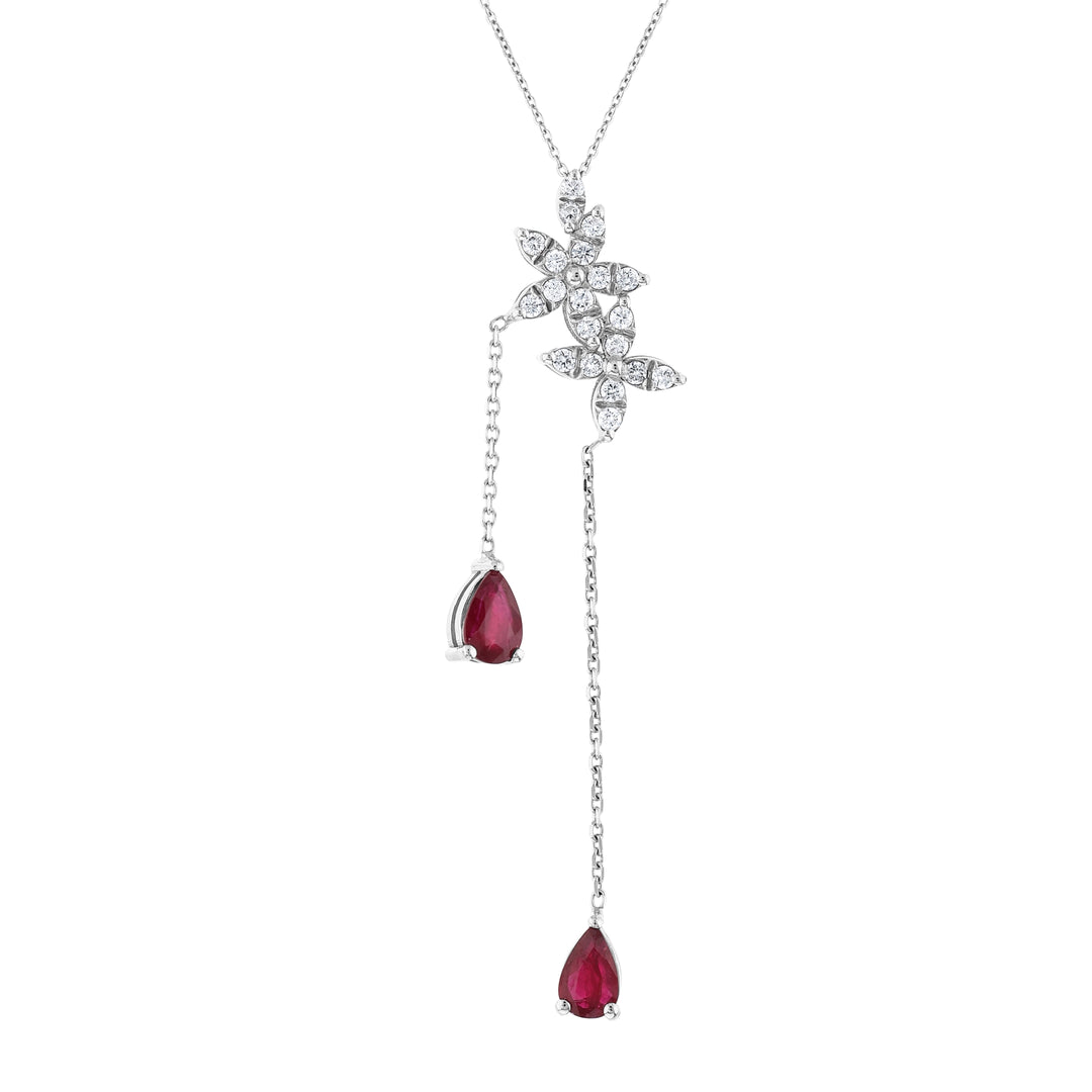 1.17 Karat Ruby Diamond Necklace