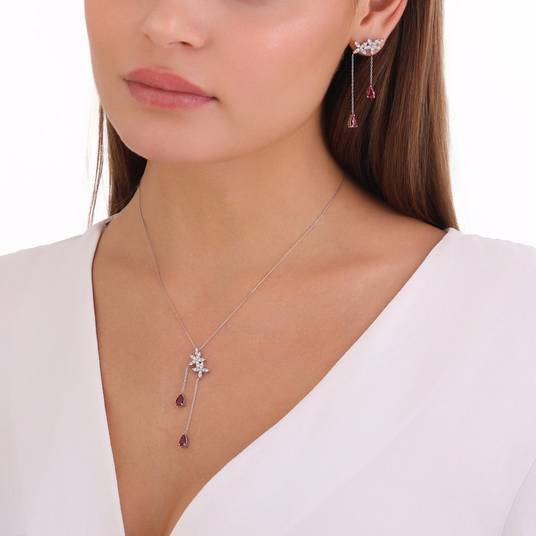 1.17 Karat Ruby Diamond Necklace