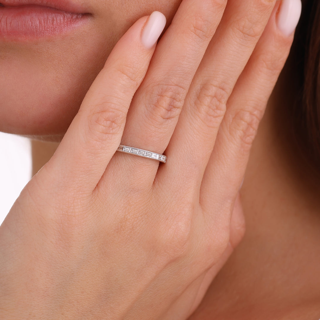 0.51 Karat Half Eternity Diamond Ring