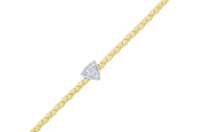 14ct Stone Set Trigonal Design Gold Bracelet