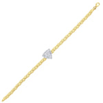 Load image into Gallery viewer, 14ct Stone Set Trigonal Design Gold Bracelet