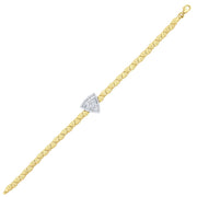 14ct Stone Set Trigonal Design Gold Bracelet